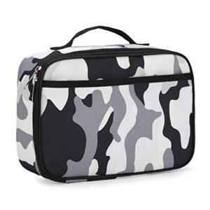 rickyh style lunch box with padded liner, spacious insulated lunch bag for men and women, durable thermal lunch cooler with strap, 2 pockets, 10 x 8 x 3.7 in
