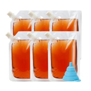 liquor plastic flasks concealable and reusable cruise sneak flask drink pouches drinking bags with funnel (8oz-6pcs)