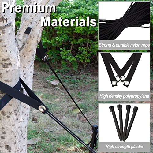 31pcs Tree Stake Kits,15pcs Black Tree Stakes+15pcs Tree Straps+157.48 in Strong Rope Young Trees Anchoring Kits Protect Against Wind,for Sapling Straight Up Outdoor Garden Yard Plant Fix Stump Kit