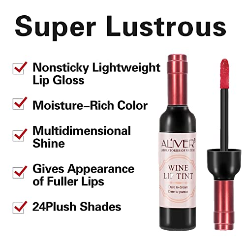 XIDORE 6 Colors Wine Lip Tint,Long Lasting Waterproof Lip Tint Set,Wine Lipstick Matte , Lip Stain Lip Gloss for Girlfriends, Mom,Wife,Women