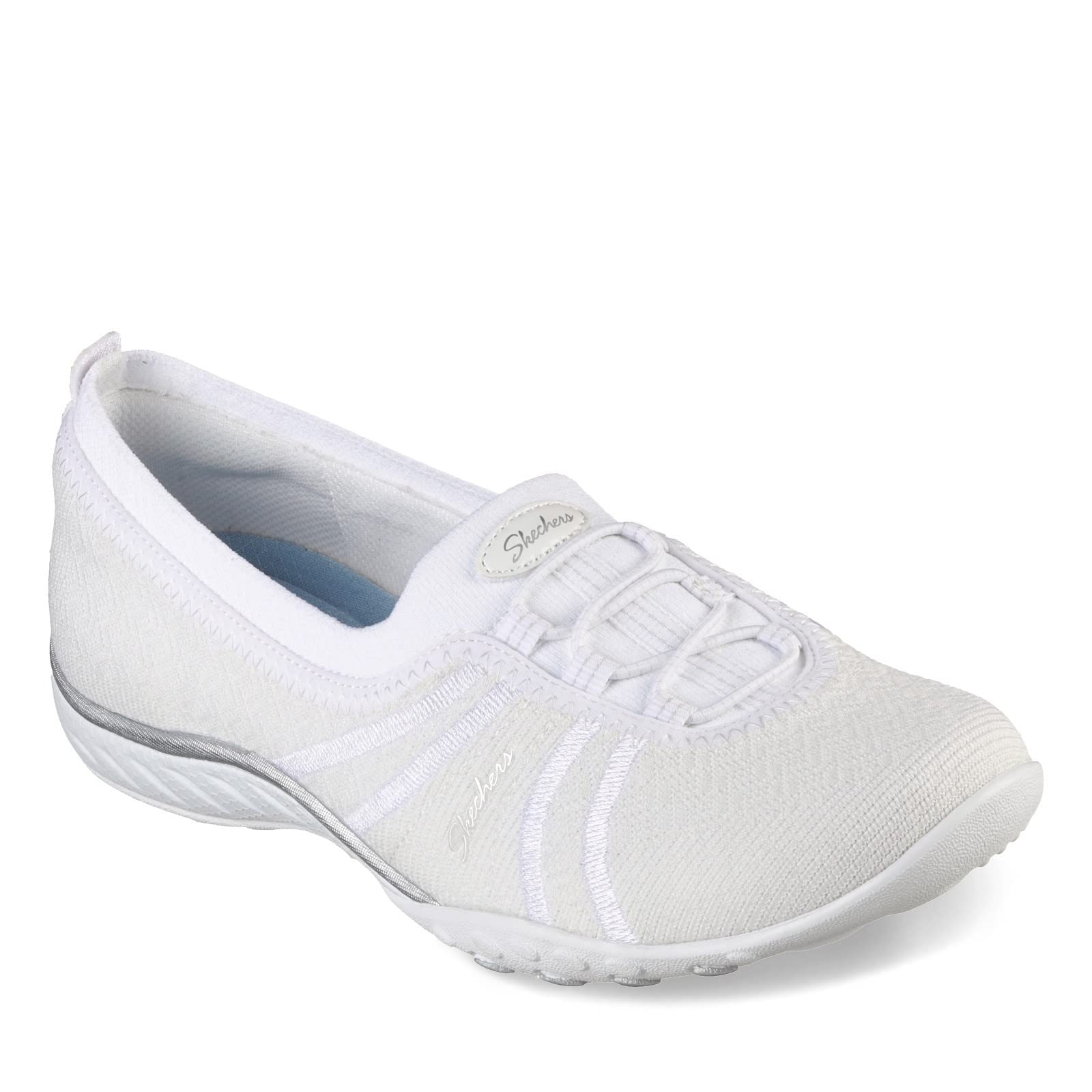 Skechers Women's Breathe Easy-Simple Pleasure Sneaker, White, 6.5