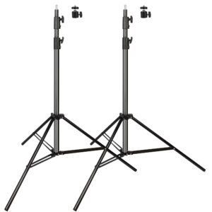 aluminum alloy light stand 9.5 feet/2.8m adjustable spring cushioned photography tripod stands for photo studio speedlight flashes, ring light, photographic equipments thickening flash stand, 2 pack