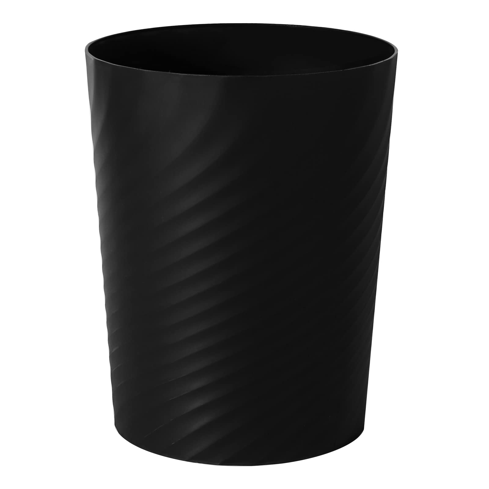 UUJOLY Plastic Small Trash Can Wastebasket, Garbage Container Basket for Bathrooms, Laundry Room, Kitchens, Offices, Kids Rooms, Dorms, (Black, 1.8 Gallon)