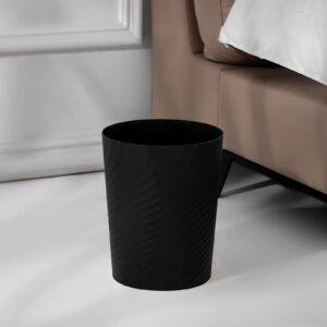 UUJOLY Plastic Small Trash Can Wastebasket, Garbage Container Basket for Bathrooms, Laundry Room, Kitchens, Offices, Kids Rooms, Dorms, (Black, 1.8 Gallon)