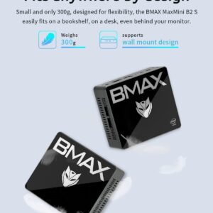 Bmax Mini PC B2 S 6GB DDR4/128GB eMMC, N4020 (up to 2.8 GHz) Micro Desktop Computer, 60Hz Dual Display HTPC, Gigabit Ethernet, Dual-Band Wi-Fi/HDMI VGA Port BT 4.2 USB 3.0 x4