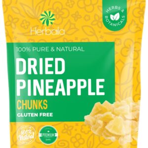 Dried Pineapple Chunks, 1 Pound. Dehydrated Pineapple Chunk, Dehydrated Pineapple Bulk, Dried Pineapple Bits. All Natural, Non-GMO, Lightly Sweetened Dried Pineapples, 16 oz.