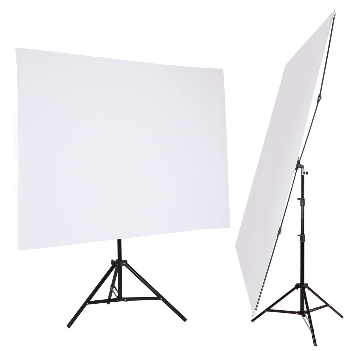 GSKAIWEN 5x6.5ft White Backdrop with Stand,Wrinkle-Resistant Collapsible Background Chromakey White Screen for Photo Studio Video Shooting, Portrait Headshot Photography