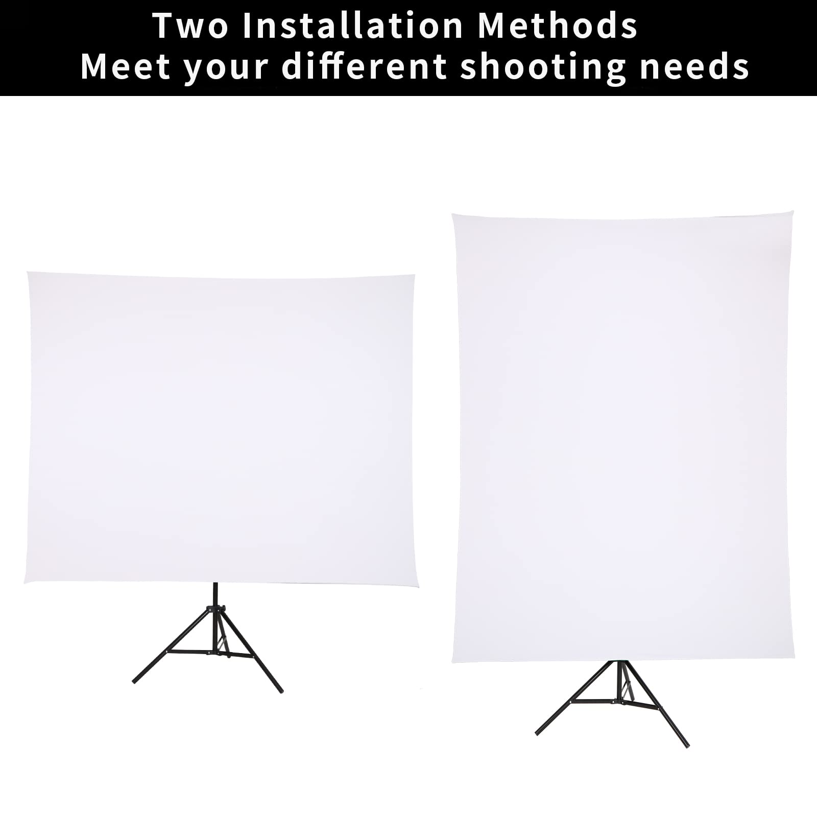 GSKAIWEN 5x6.5ft White Backdrop with Stand,Wrinkle-Resistant Collapsible Background Chromakey White Screen for Photo Studio Video Shooting, Portrait Headshot Photography