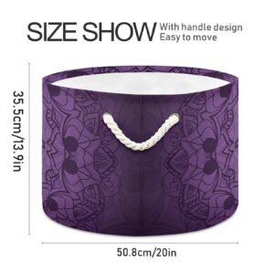 xigua Cotton Rope Basket Purple Kaleidoscope Baby Laundry Basket Blanket Kids Toy Storage Basket Glove Box