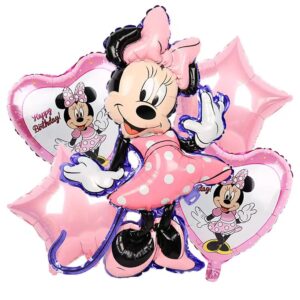 usleh 5 pcs - birthday party balloons - large size minni-e mouse foil balloon - adult & kids party theme decorations