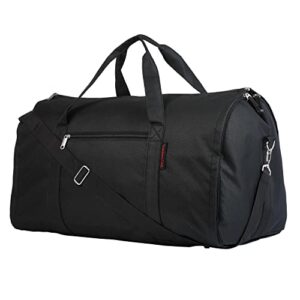 travelers club duffel and garment bag, black, 24-inch