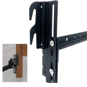 ruiru bro 2pcs #711 bolt-on to hook-on bed frame conversion brackets for headboard or footboard,bed hook adapter kit with hardware, hook on bed rails brackets(black)