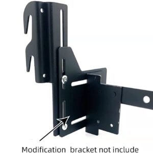 ruiru bro 2Pcs #711 Bolt-On to Hook-On Bed Frame Conversion Brackets for Headboard or Footboard,Bed Hook Adapter kit with Hardware, Hook on Bed Rails Brackets(Black)