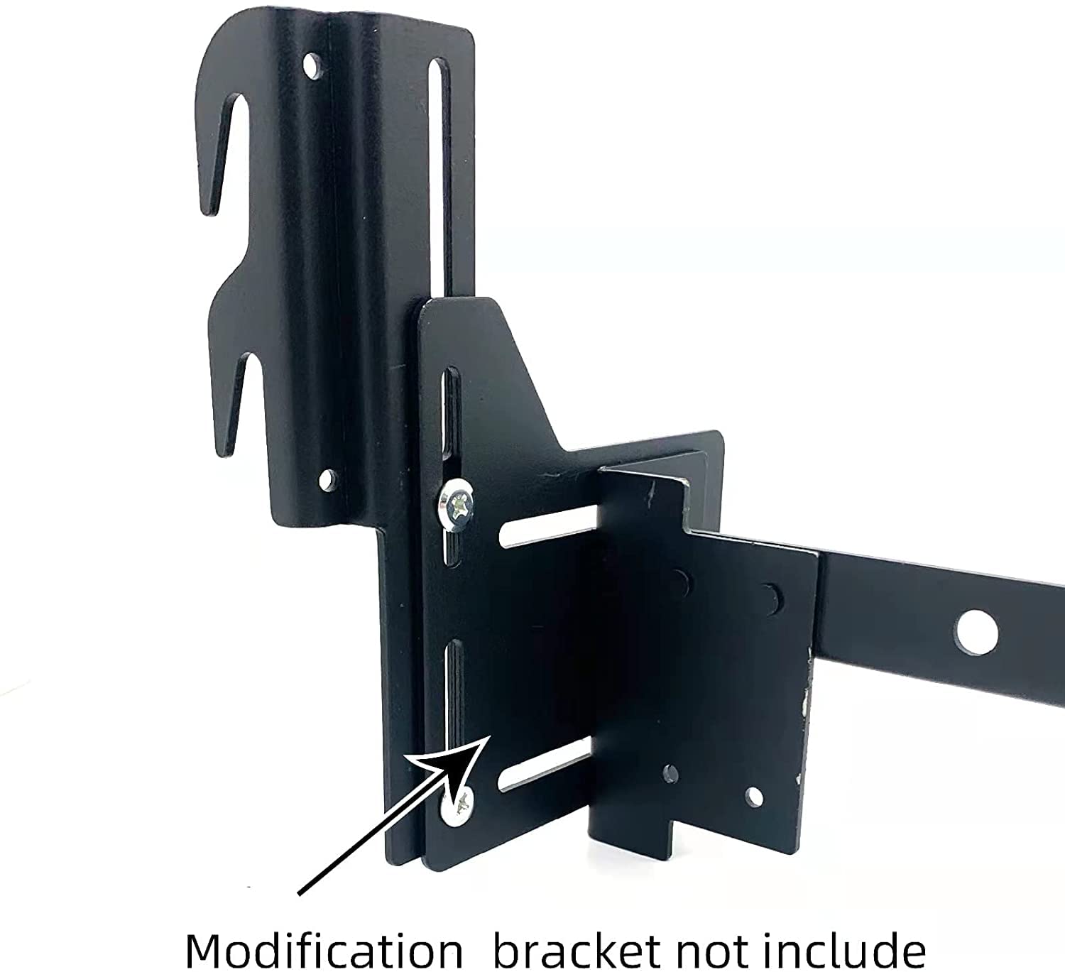 ruiru bro 2Pcs #711 Bolt-On to Hook-On Bed Frame Conversion Brackets for Headboard or Footboard,Bed Hook Adapter kit with Hardware, Hook on Bed Rails Brackets(Black)