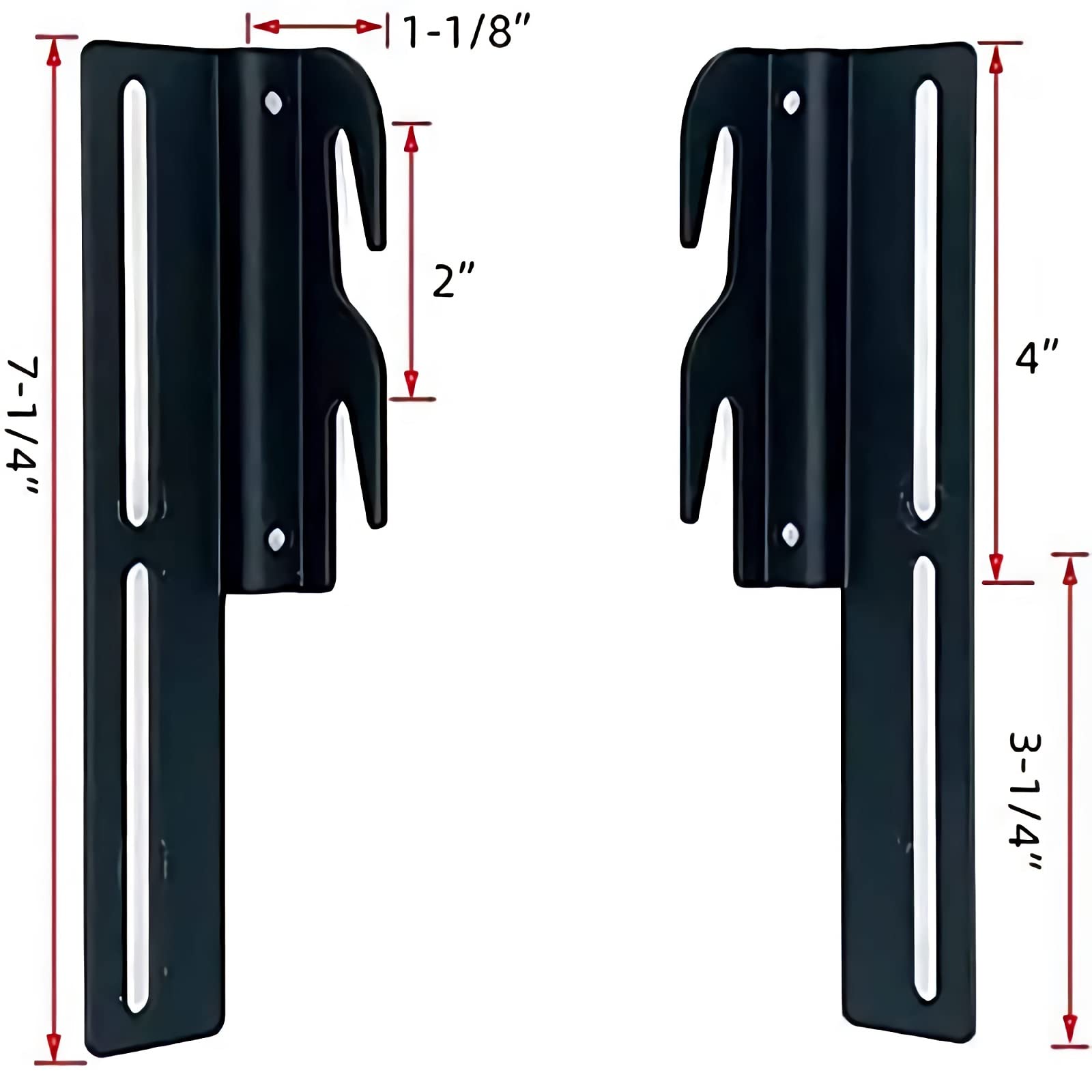 ruiru bro 2Pcs #711 Bolt-On to Hook-On Bed Frame Conversion Brackets for Headboard or Footboard,Bed Hook Adapter kit with Hardware, Hook on Bed Rails Brackets(Black)