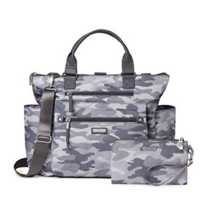 Baggallini womens 3-in-1 3 in 1 Convertible Backpack with RFID phone wristlet, Grey Camo Print, One Size US