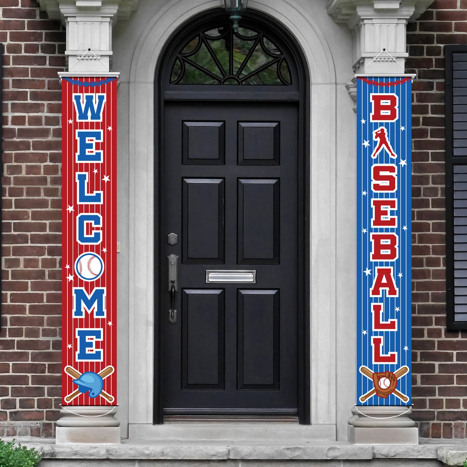 Baseball Party Decorations Baseball Themed Birthday Porch Sign Welcome Door Hanging Banner Baseball Sports Porch Sign for Boy Kid Teenager Baby Shower Baseball Birthday Party Supplies 71 x 12 Inches