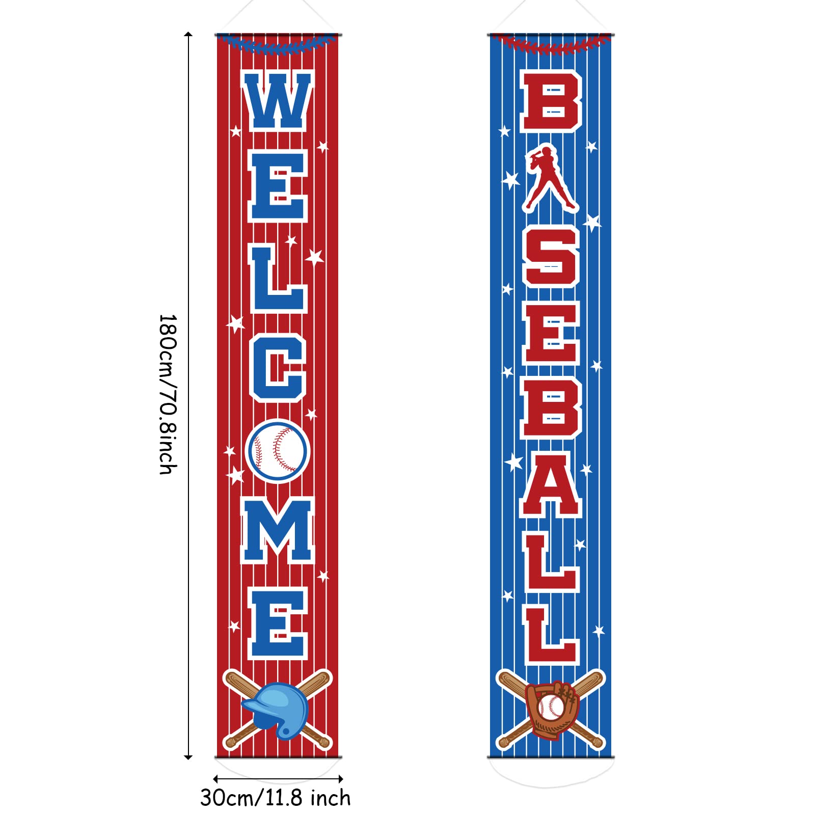 Baseball Party Decorations Baseball Themed Birthday Porch Sign Welcome Door Hanging Banner Baseball Sports Porch Sign for Boy Kid Teenager Baby Shower Baseball Birthday Party Supplies 71 x 12 Inches