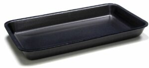pactiv polystyrene foam 148d black processor tray, 14.125 x 8.25 x 1.25 inch - 100 per case.