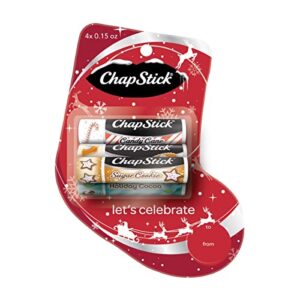 chapstick holiday collection let’s celebrate holiday lip balm stocking gift pack - 0.15 oz (pack of 4)