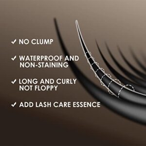 CARSLAN Mascara Liquid Volumizing Lash Washable Long Wear Mascara Build Big Bad Eye Makeup, No Clump, Smudgeproof, Very Black, 1 count