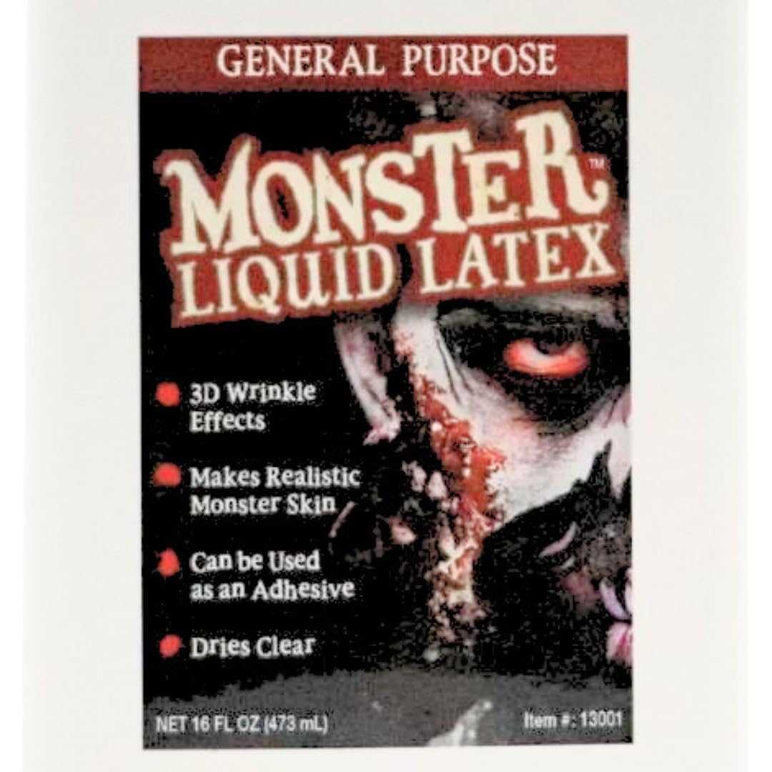 Monster Liquid Latex - Dries CLEAR - Creates Zombie Skin and FX