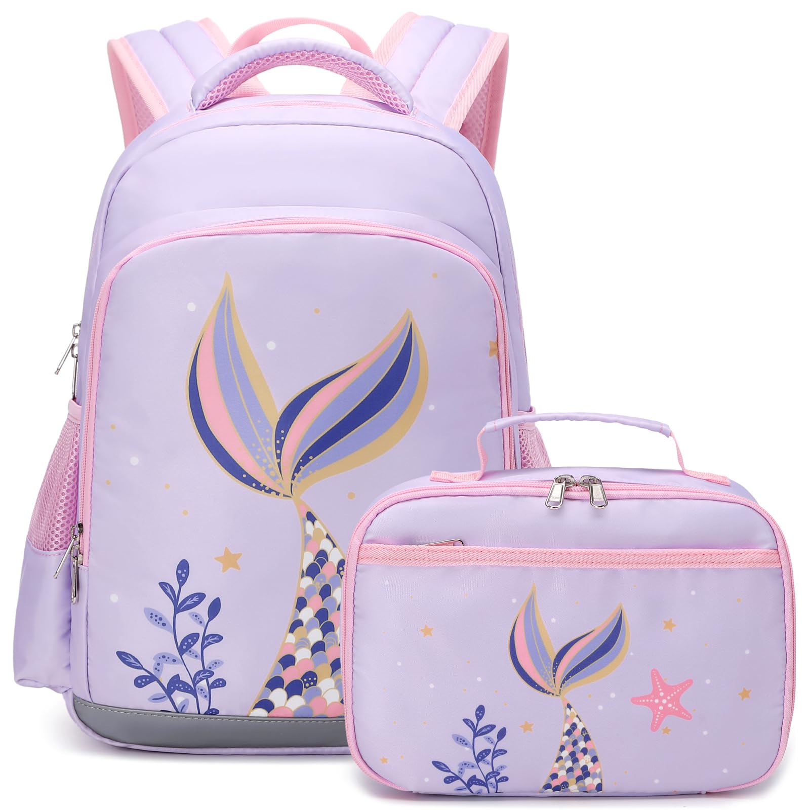 JIANYA Girls Backpack for School Kids Bookbag Kindergarten Elementary Backpack Lunch Box Set