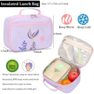 JIANYA Girls Backpack for School Kids Bookbag Kindergarten Elementary Backpack Lunch Box Set