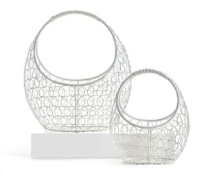 giftcraft 539460 wire baskets with handle, set of 2, metal