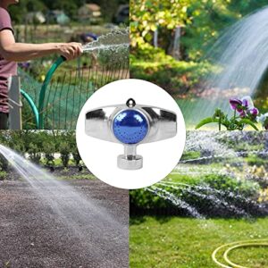 Hourleey 360 Degree Metal Spot Sprinkler, 2 Pack Circle Pattern Sprinkler with Gentle Water Flow for Small Area Yard Lawn Garden Watering, Coverage Up to 30FT (Blue)