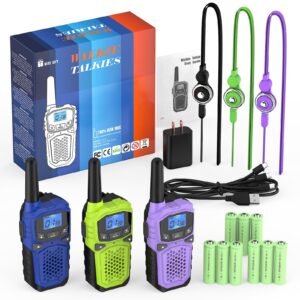 3 Walkie Talkies for Adults Long Range-WokTok Rechargeable Portable 2 Way Radios,Hiking Accessories Camping Gear,with SOS Siren,NOAA Weather Alert,VOX,Easy to Use Camping Hiking