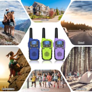 3 Walkie Talkies for Adults Long Range-WokTok Rechargeable Portable 2 Way Radios,Hiking Accessories Camping Gear,with SOS Siren,NOAA Weather Alert,VOX,Easy to Use Camping Hiking