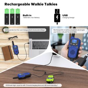 3 Walkie Talkies for Adults Long Range-WokTok Rechargeable Portable 2 Way Radios,Hiking Accessories Camping Gear,with SOS Siren,NOAA Weather Alert,VOX,Easy to Use Camping Hiking