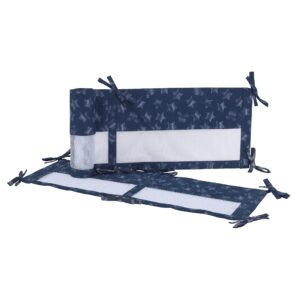 disney mickey mouse hello world navy and white stars secure me crib liner