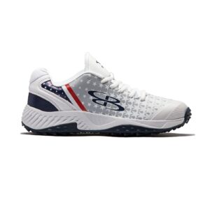 boombah women's dart star fade turf white/navy/gray - size 8