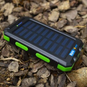 Solar Charger Power Bank 20000mAh, Portable Solar Pone Charger with Compass,Carabiner, Whistle,Flashlights,Solar Panel Charger,Camping Gear Accessory (Green)