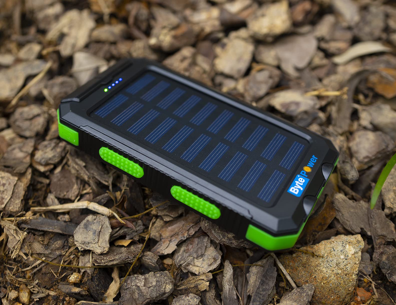 Solar Charger Power Bank 20000mAh, Portable Solar Pone Charger with Compass,Carabiner, Whistle,Flashlights,Solar Panel Charger,Camping Gear Accessory (Green)