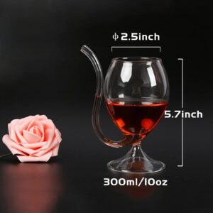 Sekopesy Creative Vampire wine Glass,Transparent Wine Decanter with drinking Tube Straw,long tail sipper glassware for Whiskey Port Wine Cocktail