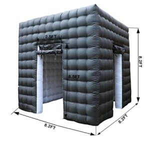 Xmaybang Inflatable Photo Booth Enclosure 2 Doors,Inflatable Tent (8.2 X 8.2 Ft) with Led Lights,Use in Advertising, Bars, Events, Trade Shows, Photo Booth Companies