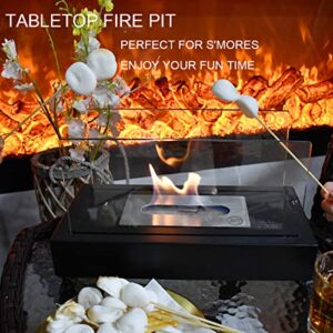 Skypatio Tabletop Fire Pit for Smores Maker, Portable Bio Ethanol Tabletop Fireplace for Indoor/Outdoor Patio