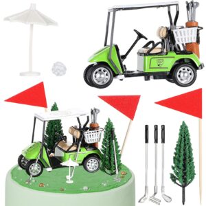 moxweyeni 21 pieces golf cake decorations, birthday cake toppers mini golf cart toy for sport themed boy girl birthday party supplies