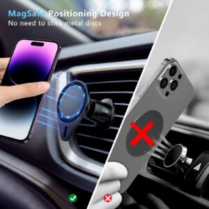 SUPERONE Mag Safe Car Mount Vent, Magnetic Car Holder for iPhone 15 14 13 12 Pro/Max/Plus/Mini, [Strong Magnet Strength] 360 Degrees Adjustable, Mag Safe Accessories
