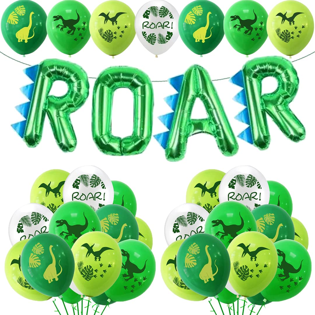 Dinosaur Party Decorations Balloons Roar Birthday Supplies Safari Jungle Banner For Boy Foil Safari