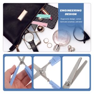 4Pcs Mini Student Scissor Pen Style Shears Compact Scissors Folding Pocket Portable Shears Letter Opening Scissors for Home School DIY Crafts