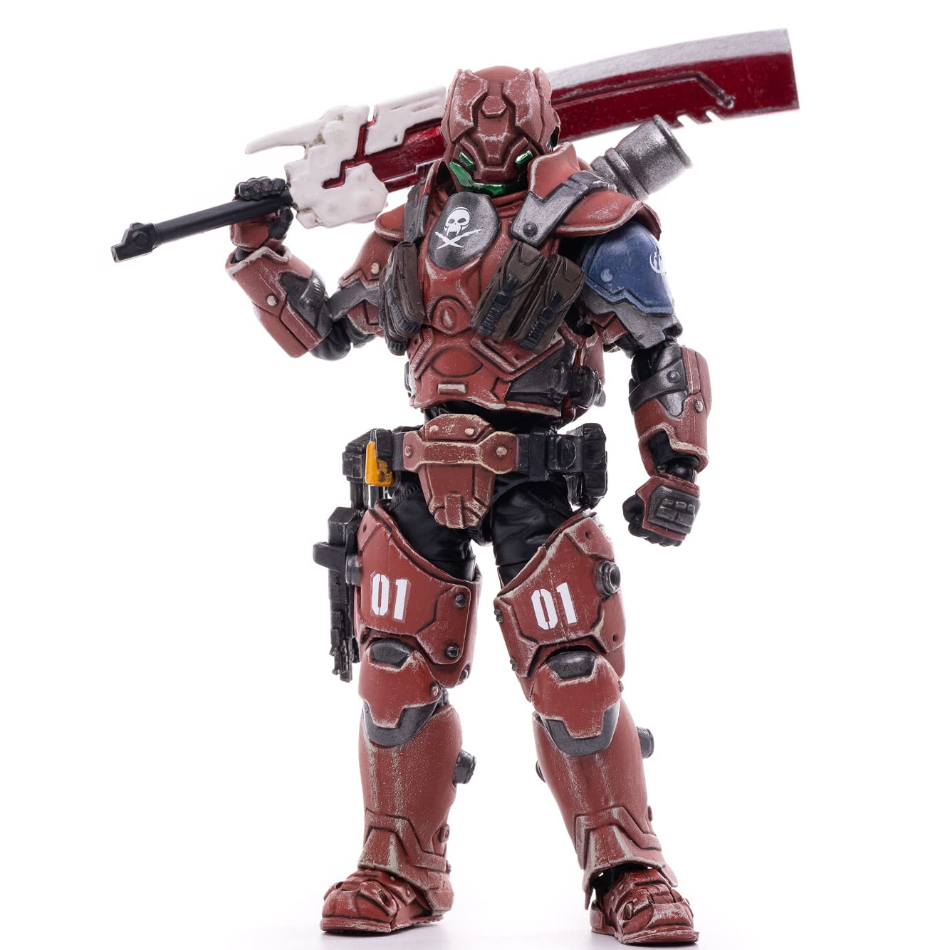 JOYTOY 1/18 Action Figures 4-Inch 01st Legion - Steel Dark Source Collection Action Figure Military Model Toys (Red Blade)