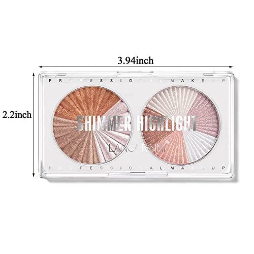 Wismee Highlighter Makeup Palette Bronzer and Highlighter Palette Brightener Bronzer Powder Baked and Light Face Contour Shimmer Illuminator Makeup Highlighter Powder Make up Palette Portable Cosmetics