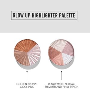 Wismee Highlighter Makeup Palette Bronzer and Highlighter Palette Brightener Bronzer Powder Baked and Light Face Contour Shimmer Illuminator Makeup Highlighter Powder Make up Palette Portable Cosmetics