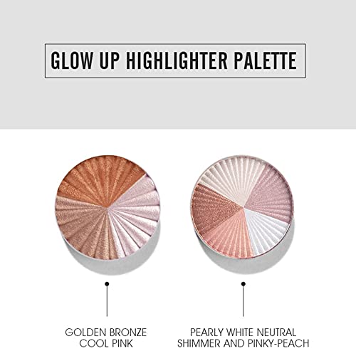 Wismee Highlighter Makeup Palette Bronzer and Highlighter Palette Brightener Bronzer Powder Baked and Light Face Contour Shimmer Illuminator Makeup Highlighter Powder Make up Palette Portable Cosmetics