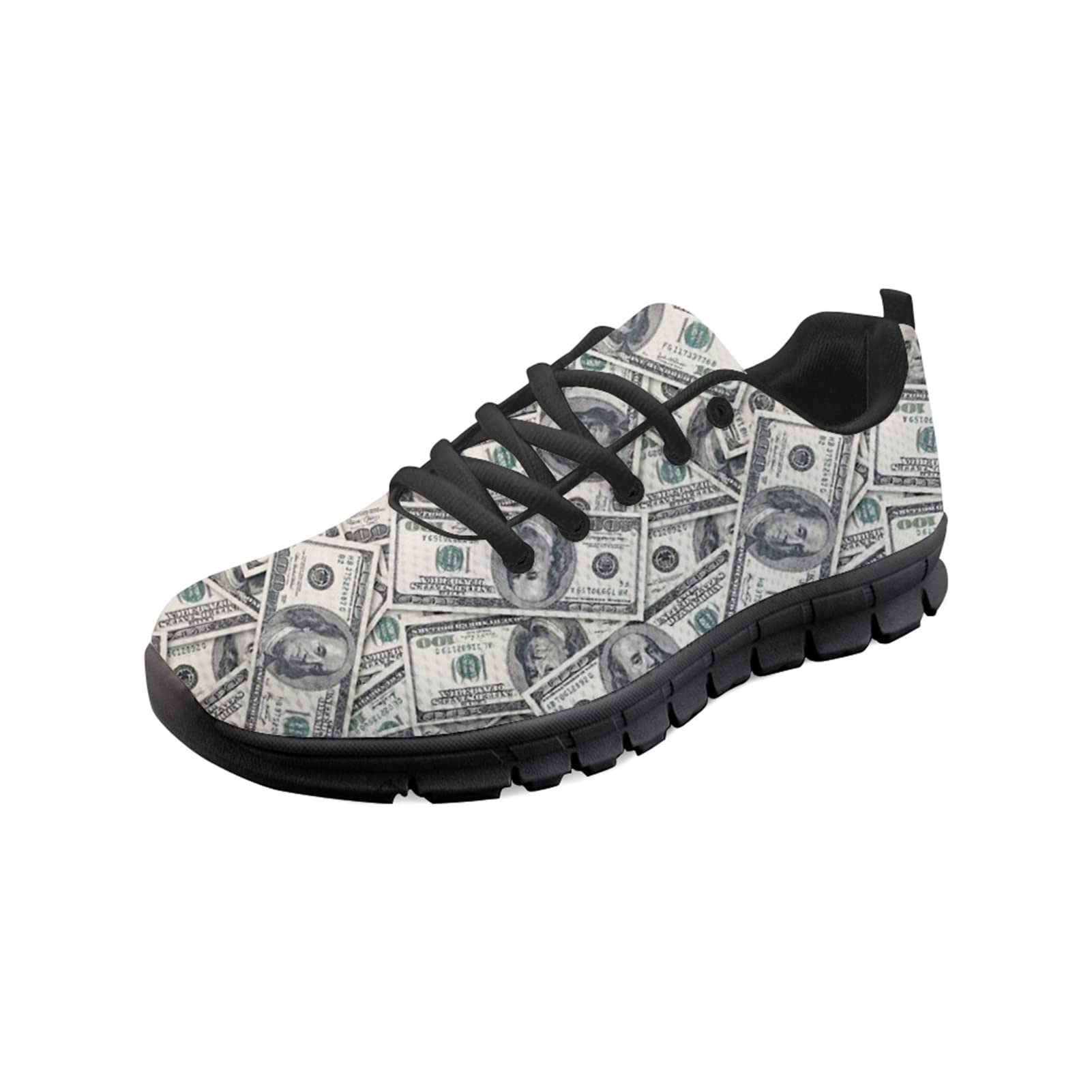 Wanyint Fashion Sneakers 100 Dollar Bills Print Running Jogging Shoes for Women Girls Money Breathable Daily-Shoes, Athletic Shoes for Daily Travel