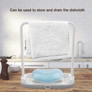 Detachable Towel Storage Rack, Dishcloth Sponge Drying Rack Kitchen Plastic Quick Drying Water Absorbing Rod Rag Stand, Kitchen Storage Organizer(6.69 * 2.75 * 7.79in-Grey)